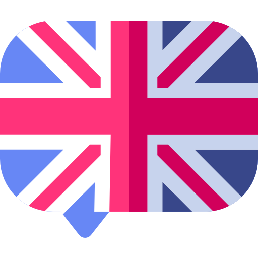 Sprechblase mit Großbritannien-Flage